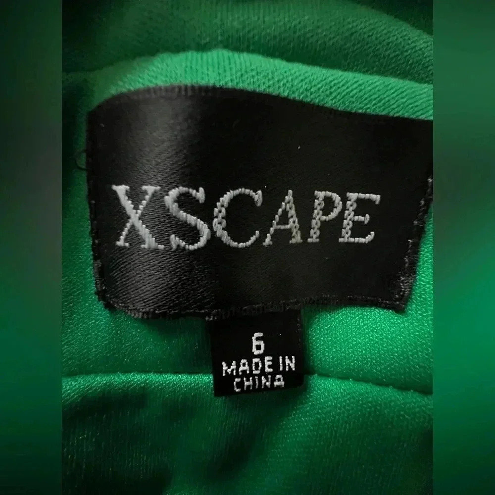 XSCAPE Green & Gold Formal Halter Gown - Picture 9 of 10